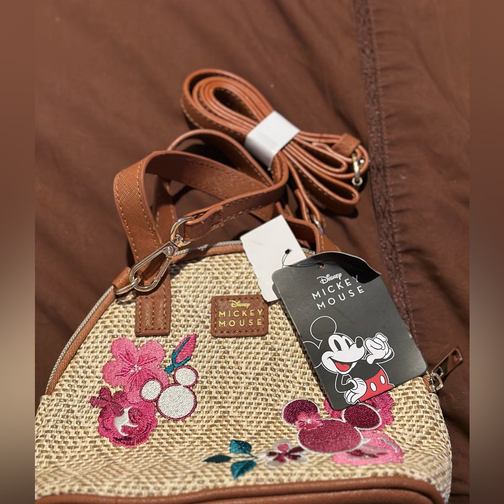 Disney's Minnie Mouse Woven Domed Crossbody Satchel